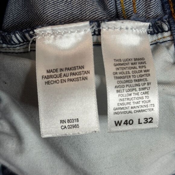 Lucky Brand Jeans Mens 40x32 Blue 410 Athletic Straight Stretch Dark Wash Denim - Picture 5 of 16